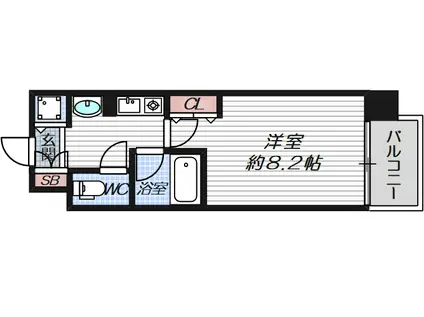 レジュールアッシュ梅田イースト(1K/7階)の間取り写真