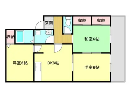 アミティやまと A(3DK/1階)の間取り写真