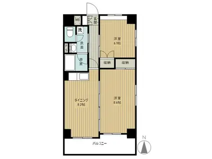 バリアントG(2DK/3階)の間取り写真