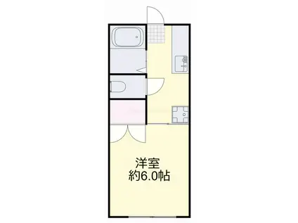 ブルーソワ(1K/1階)の間取り写真