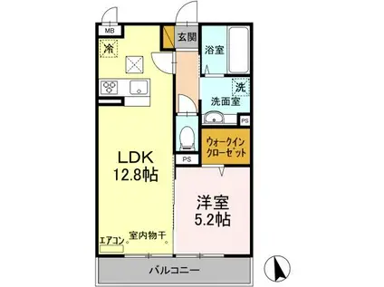 スマイリア西船(1LDK/1階)の間取り写真