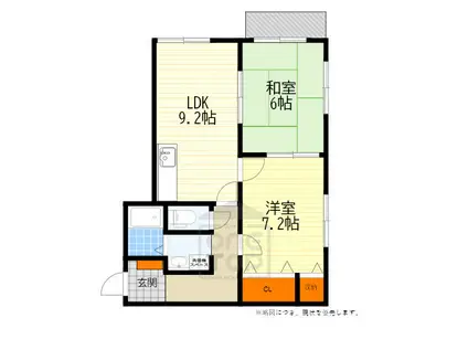 ファーストコーポ千里山(2LDK/2階)の間取り写真