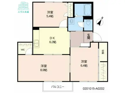 フローラルパレスONOUE(3DK/2階)の間取り写真