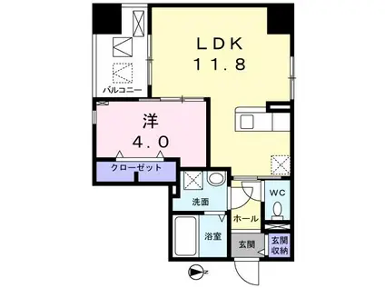 プラステ東島田(1LDK/5階)の間取り写真