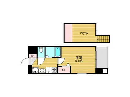 エステムコート新大阪Vソレックス(1K/11階)の間取り写真