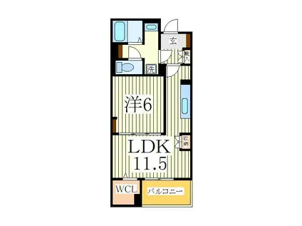 フェリーチェ大鷹(1LDK/5階)の間取り写真