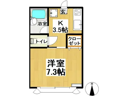 アスコットホーム(1K/1階)の間取り写真