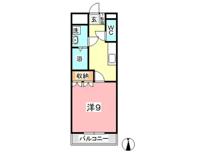 サンライフAKI II(1K/1階)の間取り写真