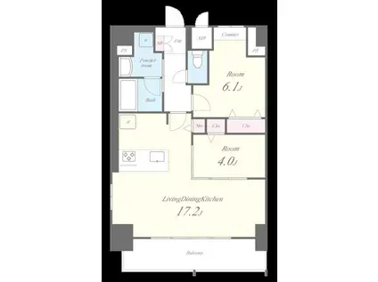 ウィステリアフロリバンダ(2LDK/12階)の間取り写真