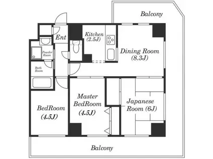 クリオ相武台弐番館(3DK/5階)の間取り写真