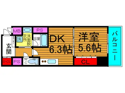 ベルフォーレ イガ(1DK/1階)の間取り写真