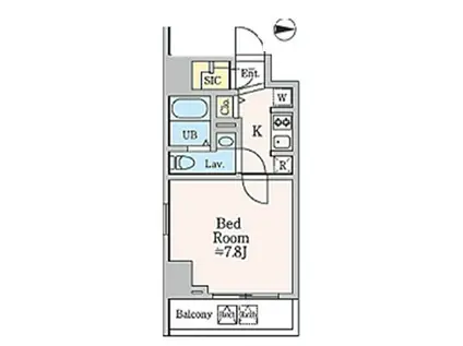 ドゥーエ西大島III(1K/11階)の間取り写真