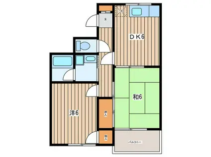 パールメゾン日吉(2DK/3階)の間取り写真