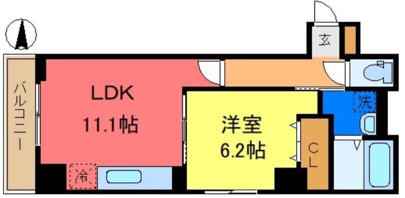シエスタ キー(1LDK/7階)の間取り写真