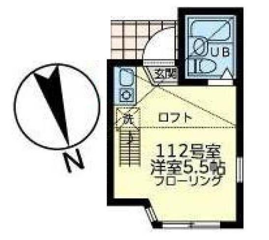 ユナイト南太田ジヴェルニー(ワンルーム/1階)の間取り写真