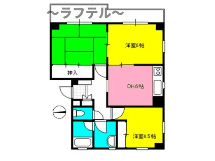 グリンテ鈴木(3DK/3階)の間取り写真