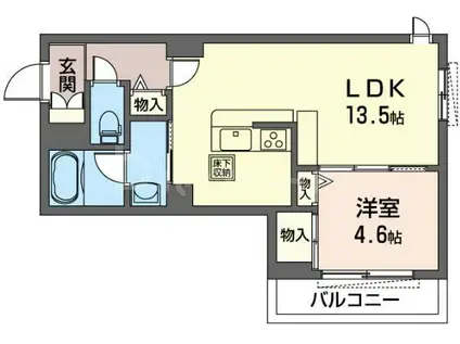 アルベレータIII(1LDK/1階)の間取り写真