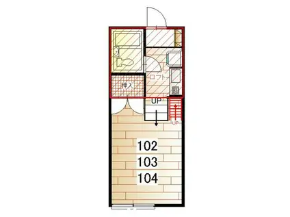 カレッジハイツ IV(1K/1階)の間取り写真
