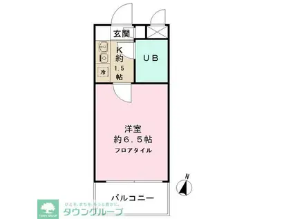 トレンタハウス桜新町(1K/1階)の間取り写真