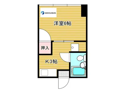 三晃ビルI(1K/2階)の間取り写真