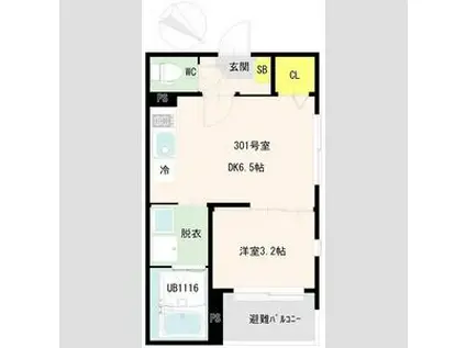 新田一丁目A アパート 3月末まで入居OK(1DK/3階)の間取り写真