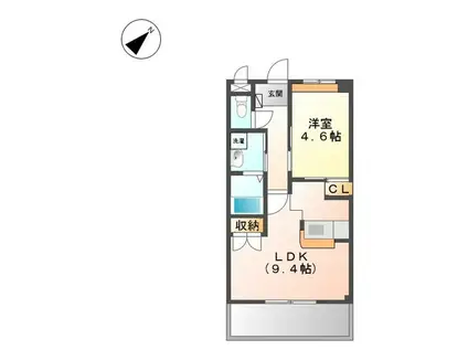 アメニティ・ハイム(1LDK/2階)の間取り写真