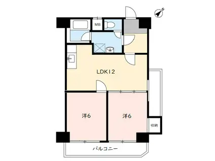 TRIANGLE.EM(2LDK/2階)の間取り写真