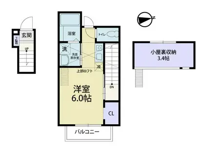 GRANDIR (ワンルーム/2階)の間取り写真