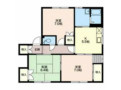 フレグランス ハイブリッジ セ(3K/1階)の間取り写真