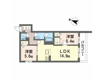 シャーメゾン ルミエール(2LDK/2階)の間取り写真