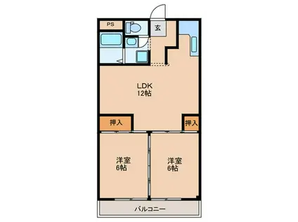 グランドパ-ク(2LDK/7階)の間取り写真