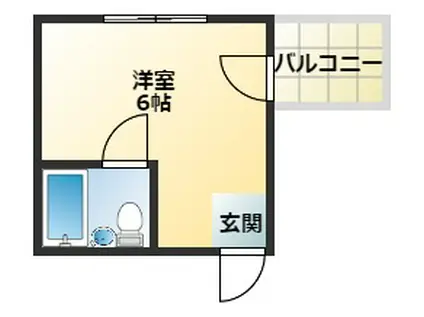 プログレス駒川(ワンルーム/6階)の間取り写真