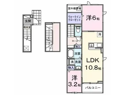 ヴェルデメゾン(2LDK/3階)の間取り写真