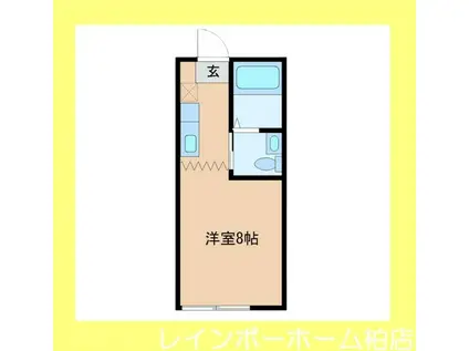 コープ六実I(1K/2階)の間取り写真