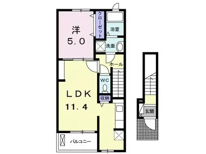 レセーナ(1LDK/2階)の間取り写真