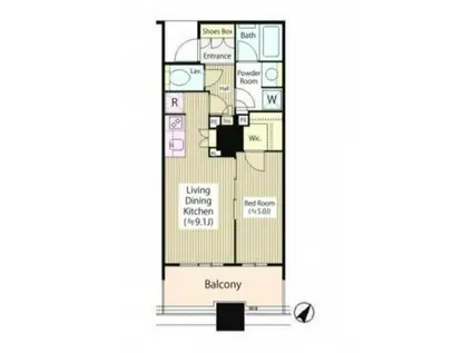 BRILLIA有明 SKY TOWER(1LDK/15階)の間取り写真