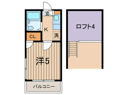 EXSIA日吉(1K/1階)の間取り写真