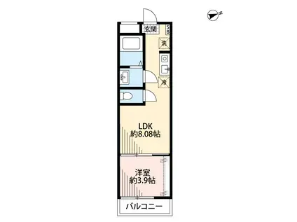 ERFOLG鳩ケ谷(1LDK/1階)の間取り写真