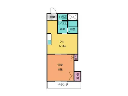 トーゴーY・S(1DK/2階)の間取り写真