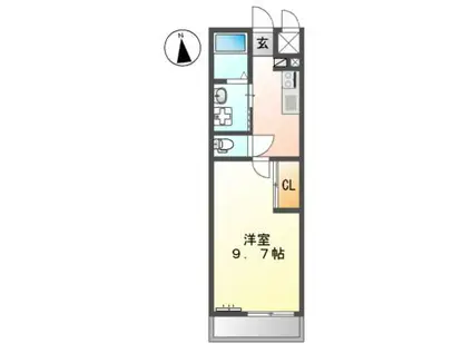 パドマヒルズ3(1K/2階)の間取り写真