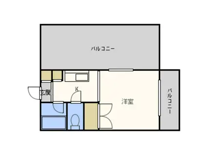 サンアベニュー須玖(1K/3階)の間取り写真