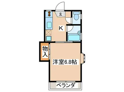 ハレ・カピオラニ(1K/2階)の間取り写真