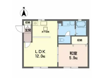 ルミエールコートIV(1LDK/1階)の間取り写真