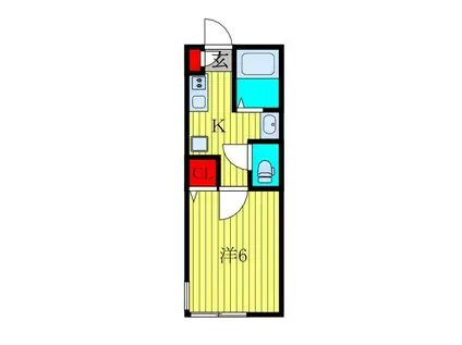 ドリームシャトー都賀(1K/1階)の間取り写真