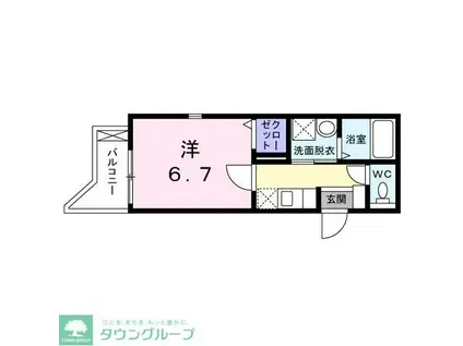 エクセル(1K/2階)の間取り写真