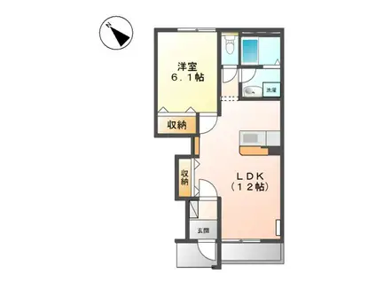 SAIN GRANDIR III(1LDK/1階)の間取り写真