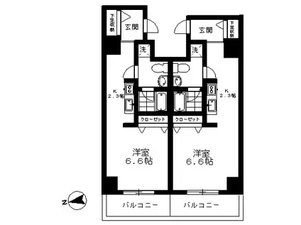 リバーガーデン(ワンルーム/5階)の間取り写真