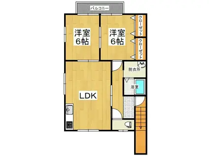 メゾン浅越2(2LDK/2階)の間取り写真
