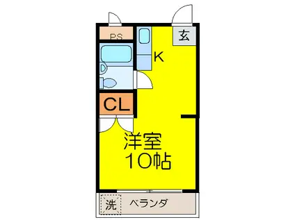 山崎第10マンション(ワンルーム/3階)の間取り写真