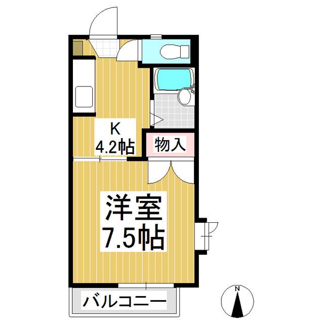 エステートAYAB棟(1K/1階)の間取り写真